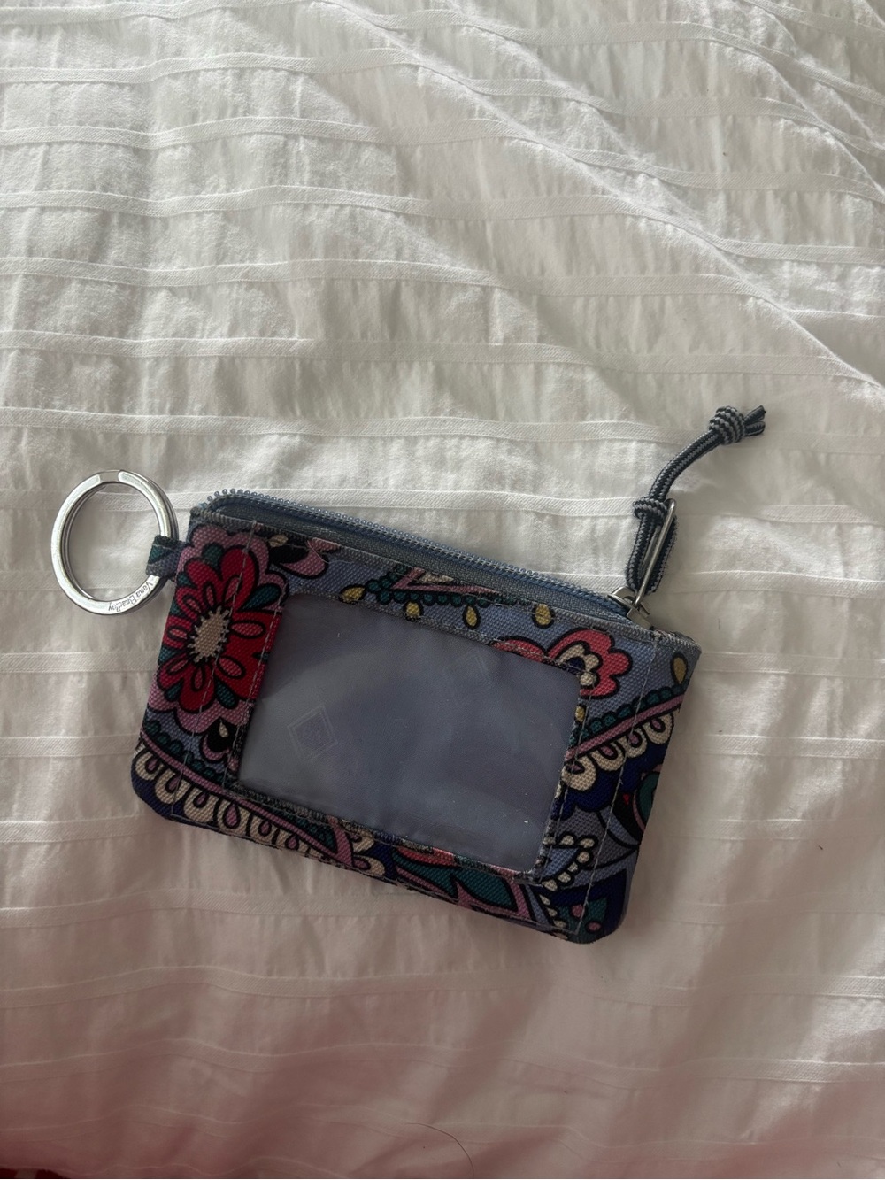 Vera Bradley Floral Pattern Key & Card Holder in Blue, Pink, Teal